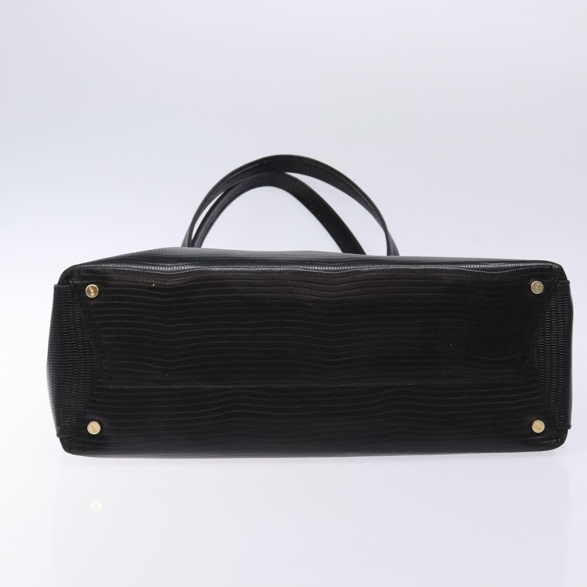 Salvatore Ferragamo Vala Shoulder Bag Leather, BLACK, LEATHER, Tote bag