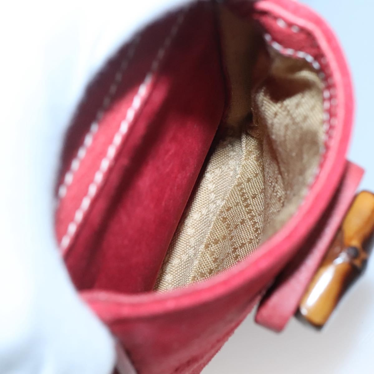 Gucci Bamboo Tassel Backpack Suede, RED, SUEDE, Backpack