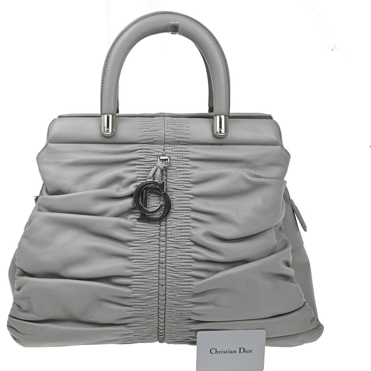Christian Dior Karenina Tote Lambskin, GRAY, LEATHER, Tote bag