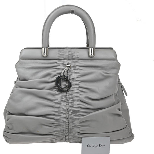 Christian Dior Karenina Tote Lambskin, GRAY, LEATHER, Tote bag