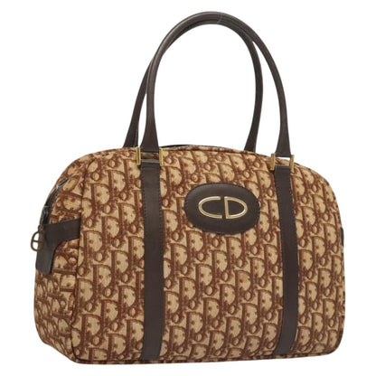 Christian Dior Vintage CD Trotter Handbag Canvas, BROWN, CANVAS, Handbag