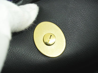 Christian Dior Vintage Zip Pochette Leather, BLUE, LEATHER, Clutche & pouche