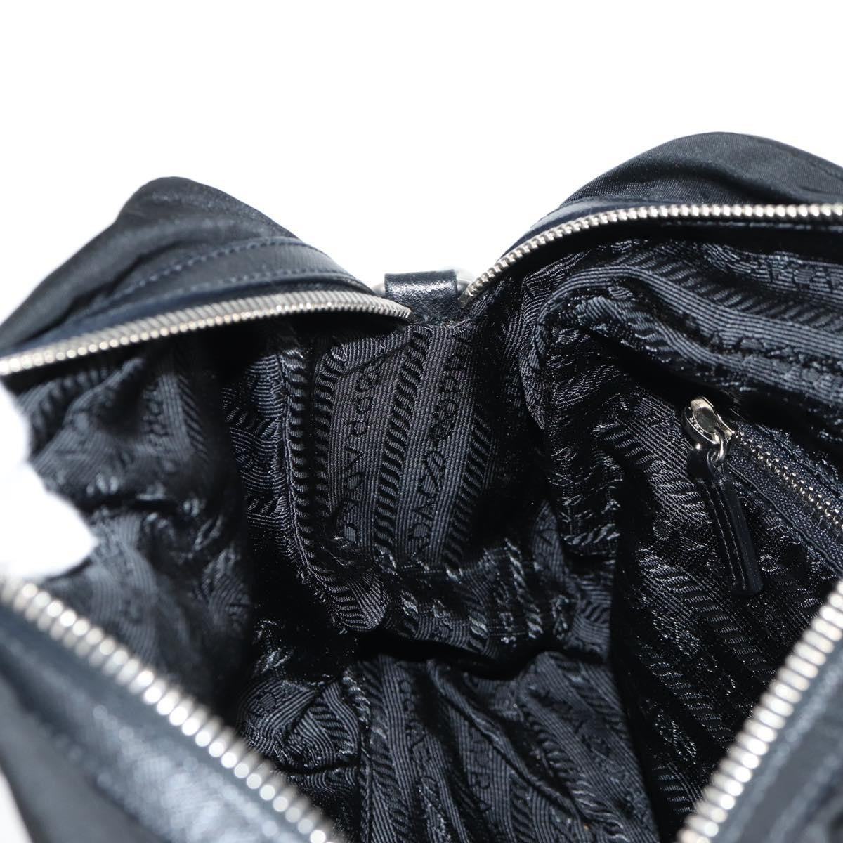 Prada Vintage Front Pocket Shoulder Bag Nylon, BLACK, NYLON, Shoulder bag