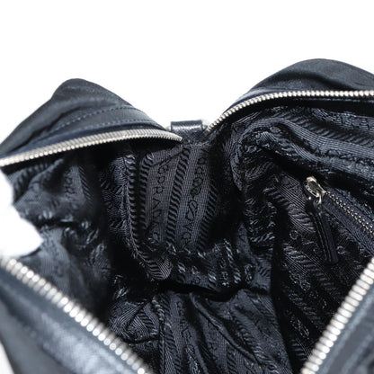 Prada Vintage Front Pocket Shoulder Bag Nylon, BLACK, NYLON, Shoulder bag