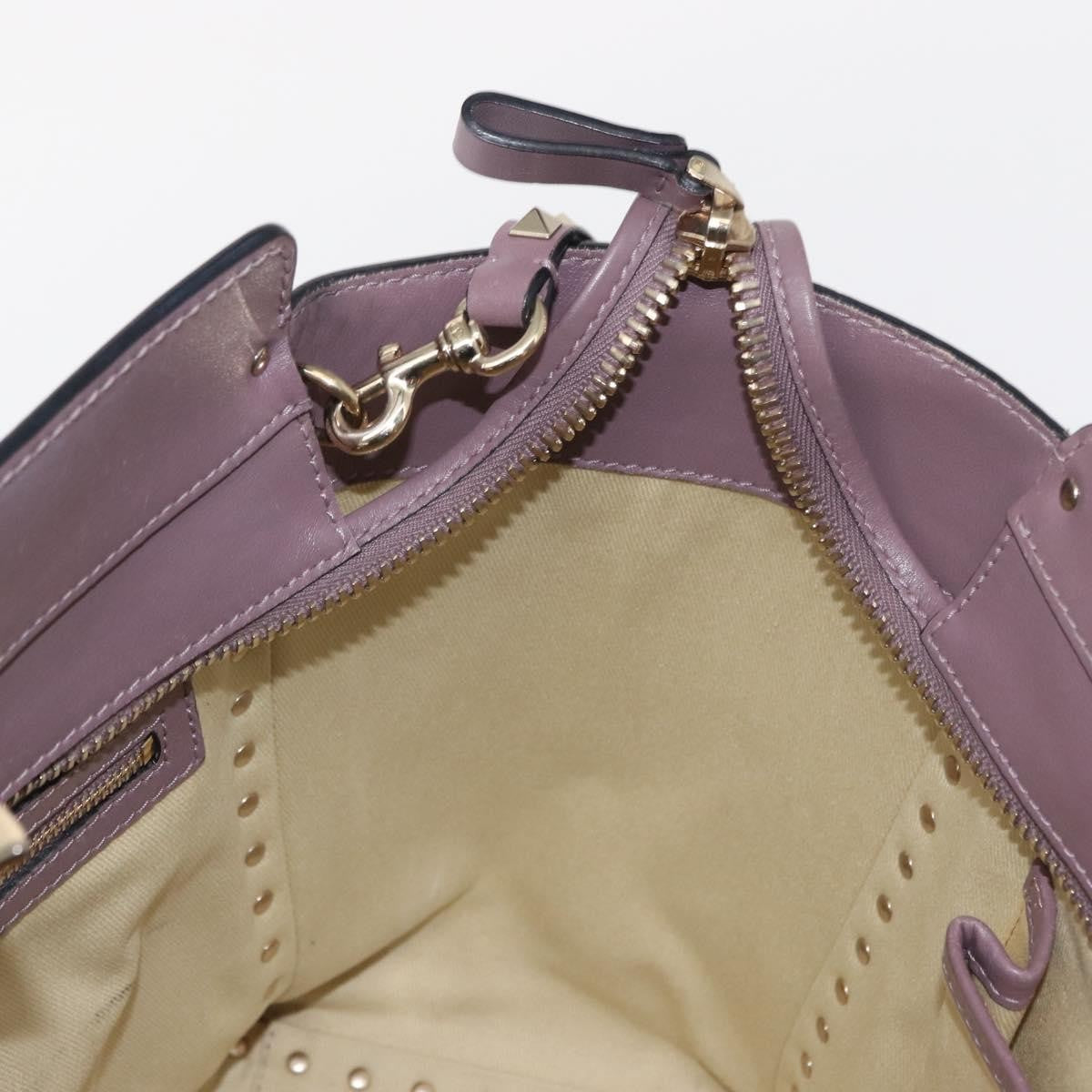 Valentino Garavani Rockstud Tote Rigid Leather, PURPLE, LEATHER, Handbag