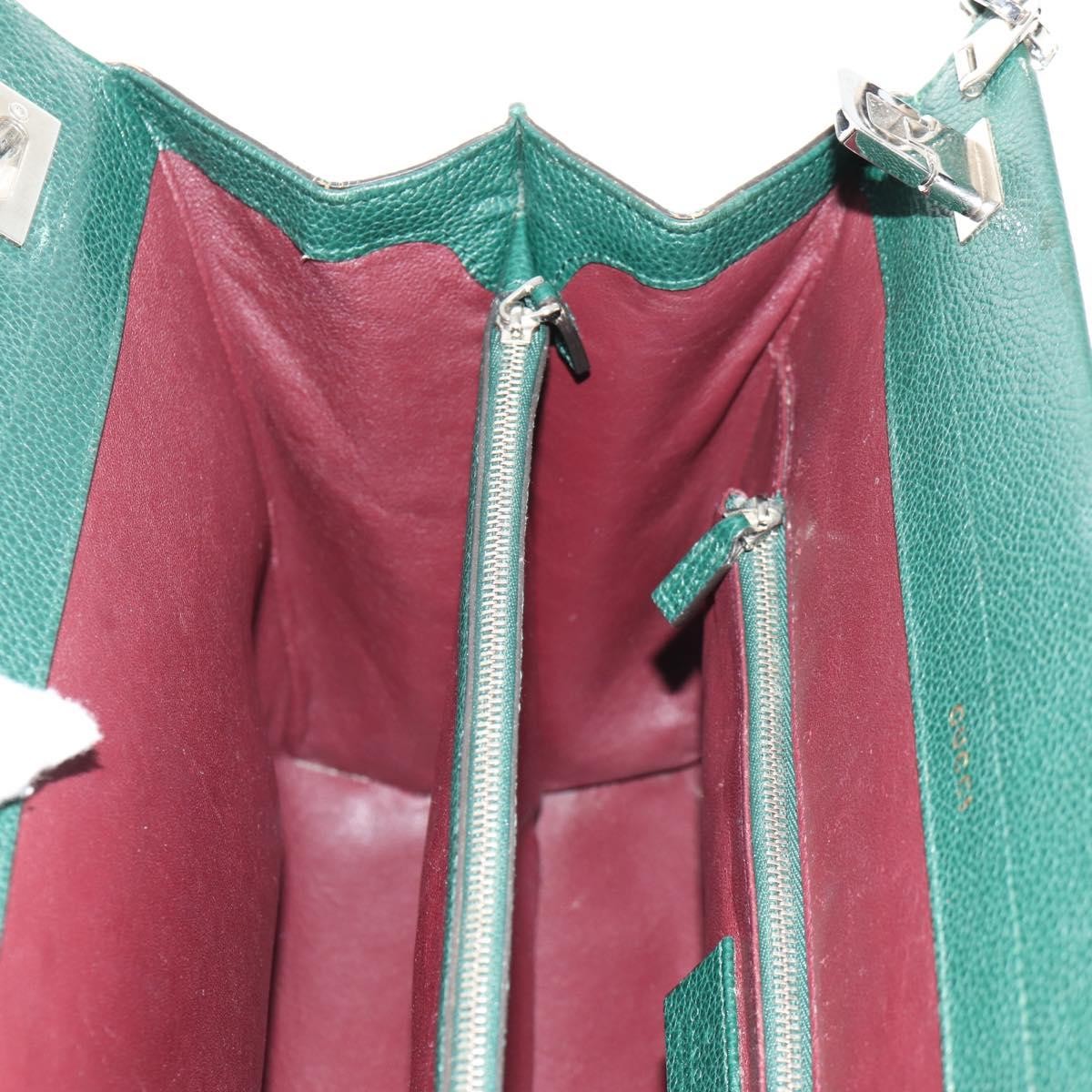 Gucci Zumi Top Handle Bag Leather, GREEN, LEATHER, Handbag