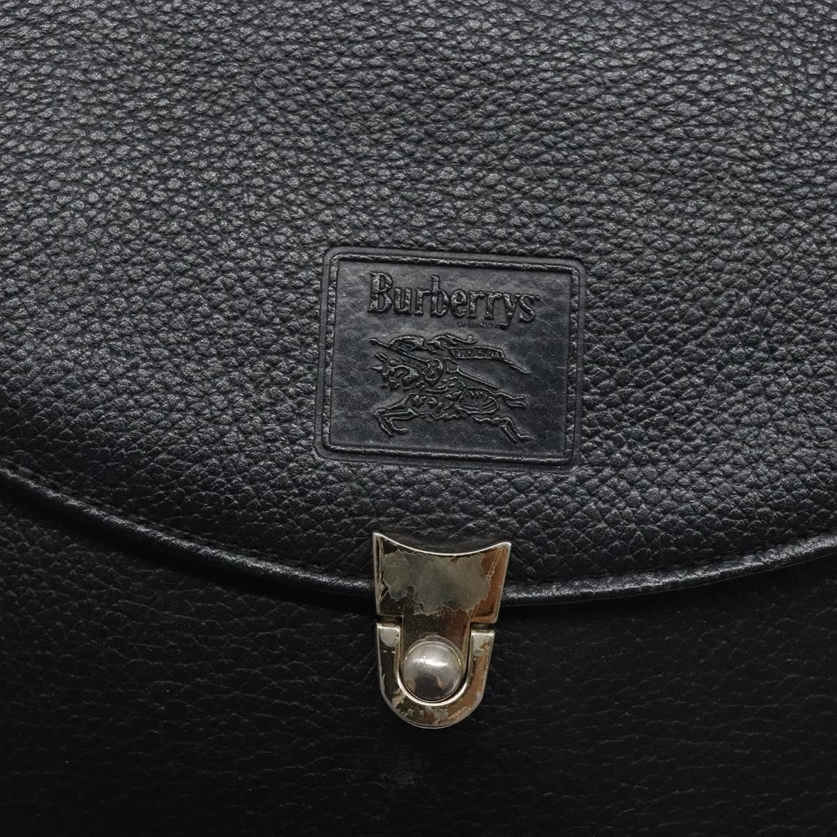 Burberry Vintage Handbag Leather, BLACK, LEATHER, Handbag