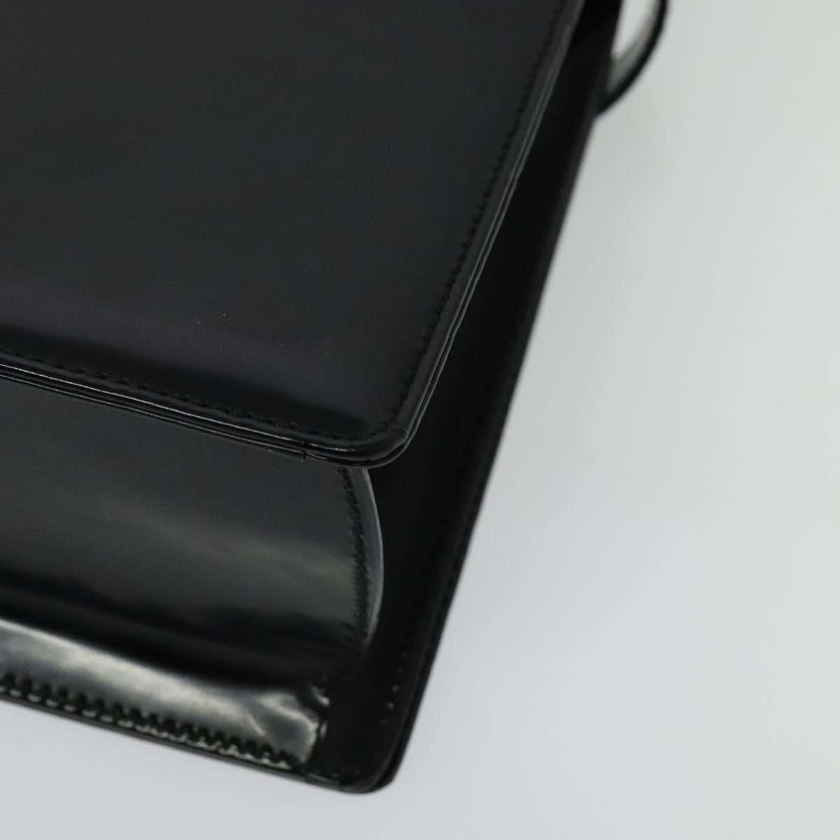 Salvatore Ferragamo Gancini Shoulder Bag Patent Leather, BLACK, PATENT_LEATHER, Shoulder bag