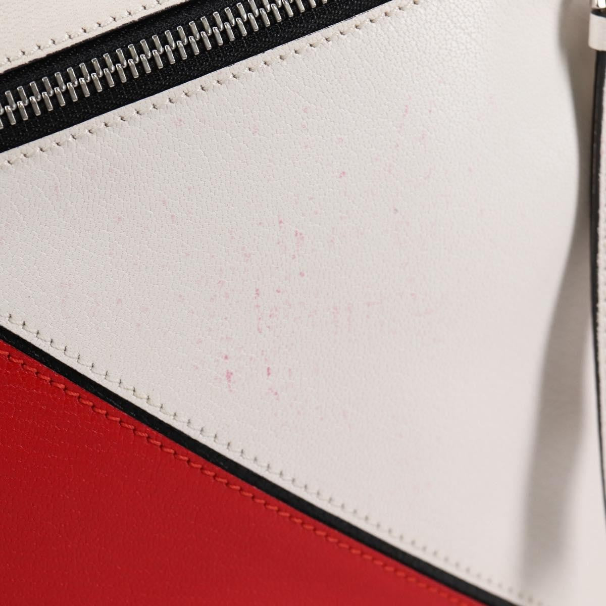 Loewe Puzzle Bag Leather, WHITE, LEATHER, Handbag