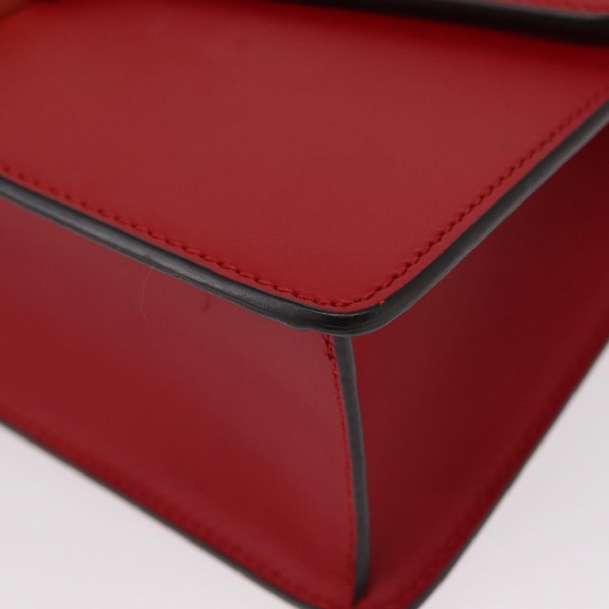 Gucci Sylvie Shoulder Bag Leather, RED, LEATHER, Shoulder bag