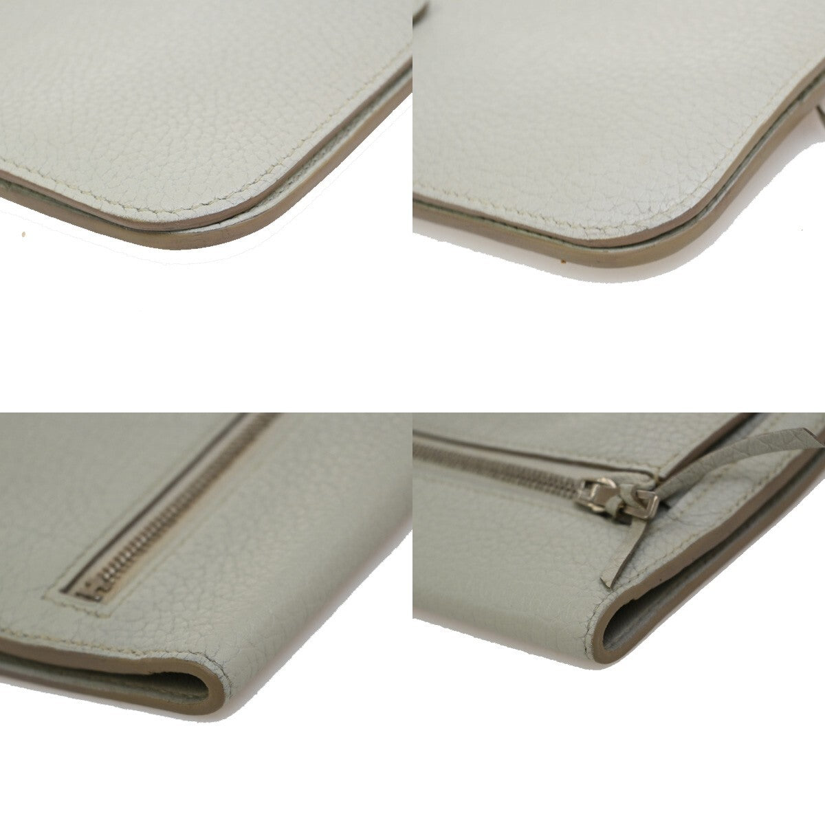 Hermes Dogon Duo Combined Wallet Leather, GRAY, LEATHER, Wallets