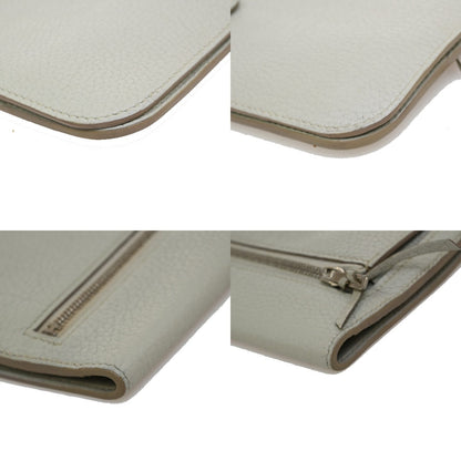 Hermes Dogon Duo Combined Wallet Leather, GRAY, LEATHER, Wallets