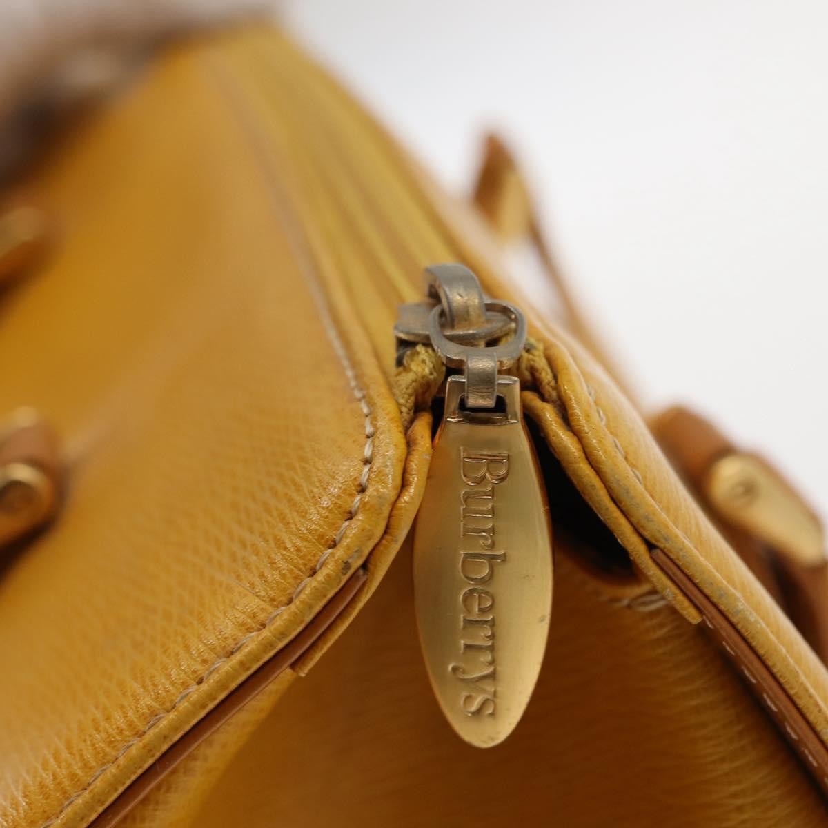 Burberry Vintage Handbag Leather, YELLOW, LEATHER, Handbag