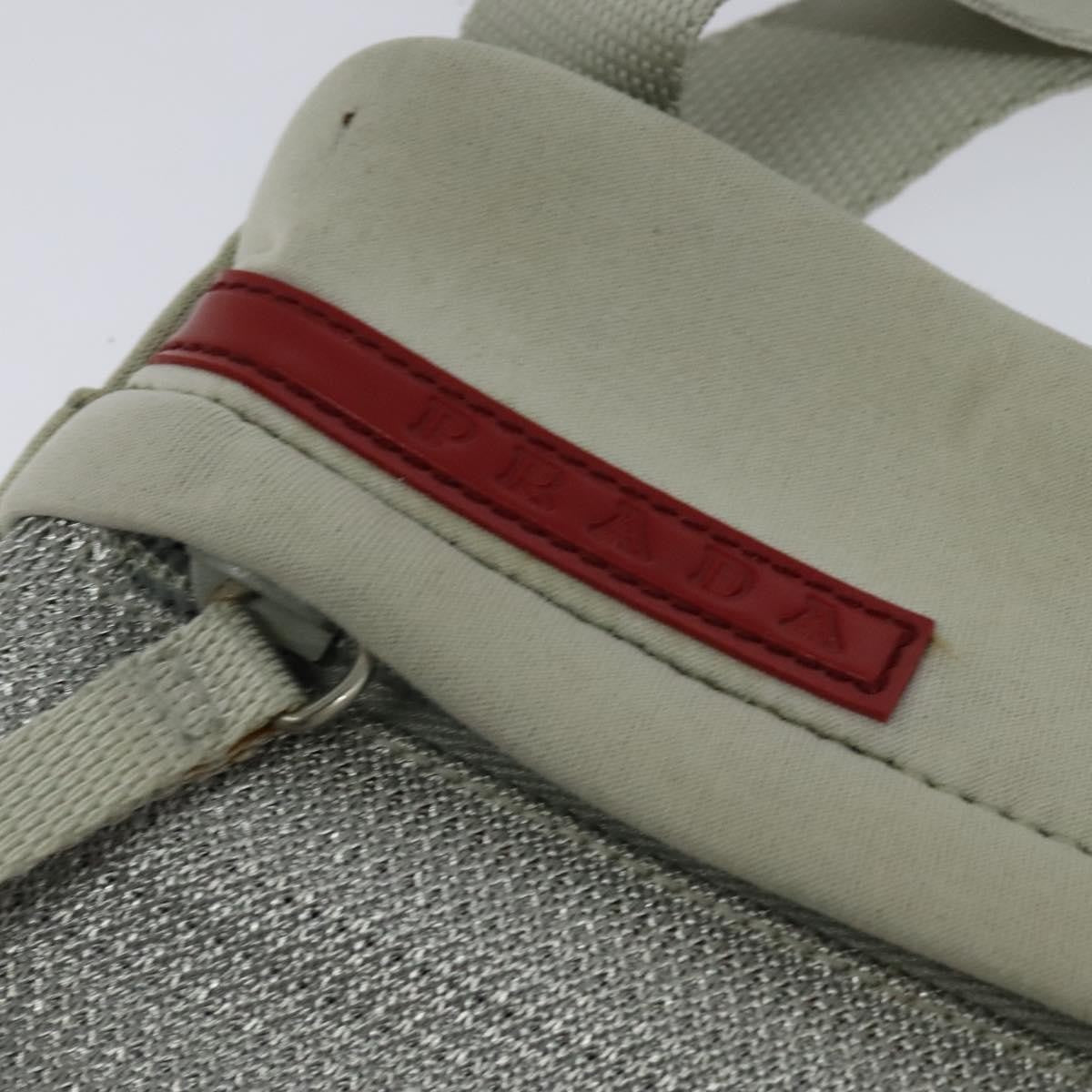 Prada Sport Zip Shoulder Bag Cotton, SILVER, COTTON, Shoulder bag