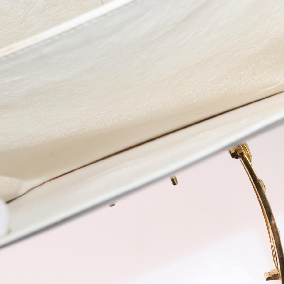 Celine Vintage Shoulder Bag Leather, WHITE, LEATHER, Shoulder bag