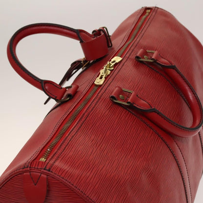Louis Vuitton Keepall Bag Epi Leather, RED, LEATHER, Travel bag