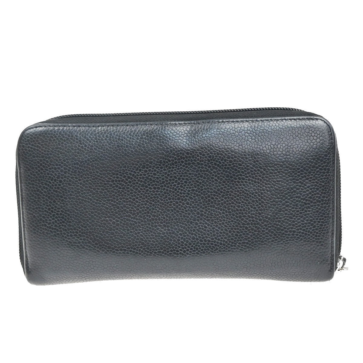 Chanel CC Zip Around Wallet Leather, Black, Leather, Wallet