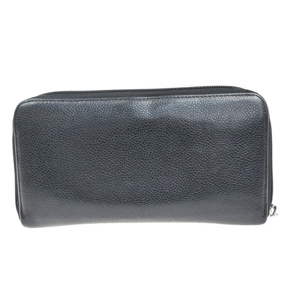 Chanel CC Zip Around Wallet Leather, Black, Leather, Wallet