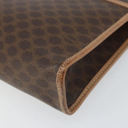 Celine Macadam Pochette Canvas and Leather, BROWN, CANVAS, Clutche & pouche