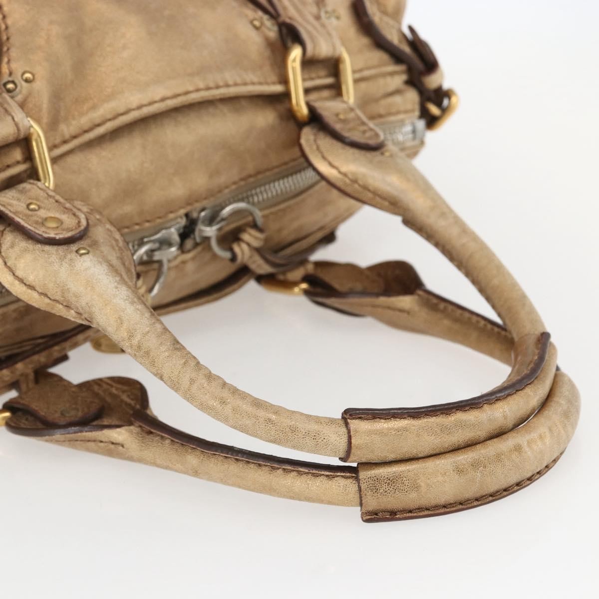 Chloe Pure Paddington Satchel Leather, GOLD, LEATHER, Handbag