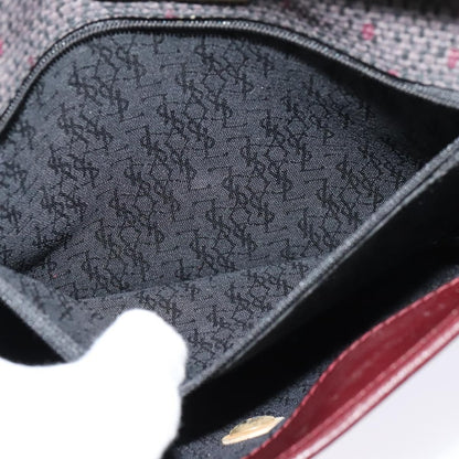 Saint Laurent Vintage Shoulder Bag Canvas, BURGUNDY, CANVAS, Shoulder bag