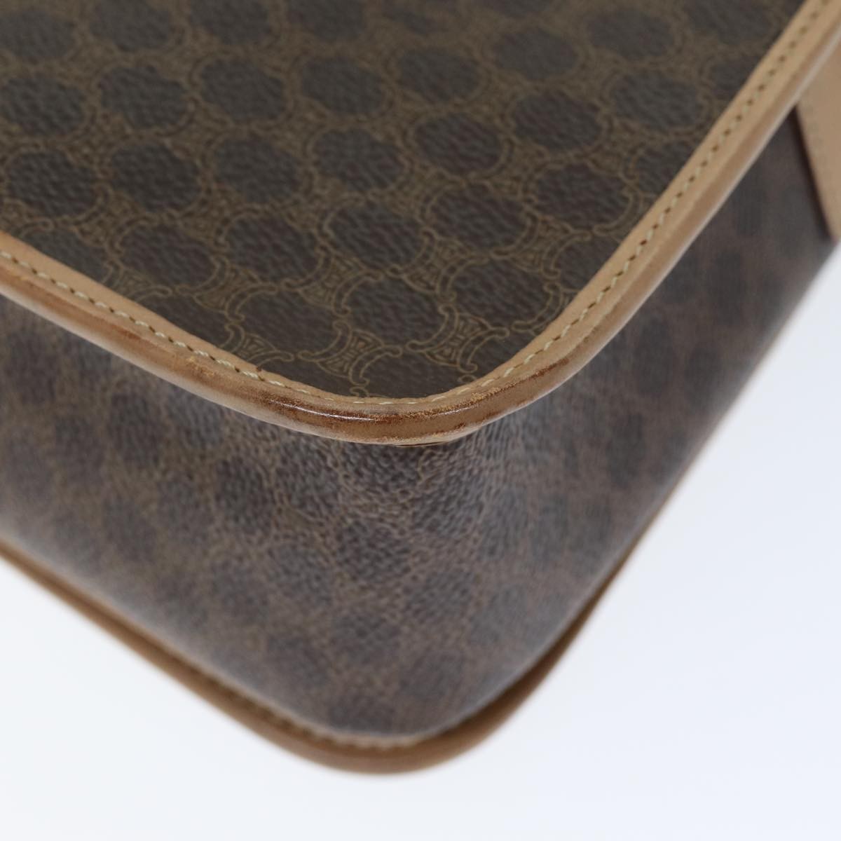 Celine Macadam Shoulder Bag PVC Leather, BROWN, CANVAS, Shoulder bag