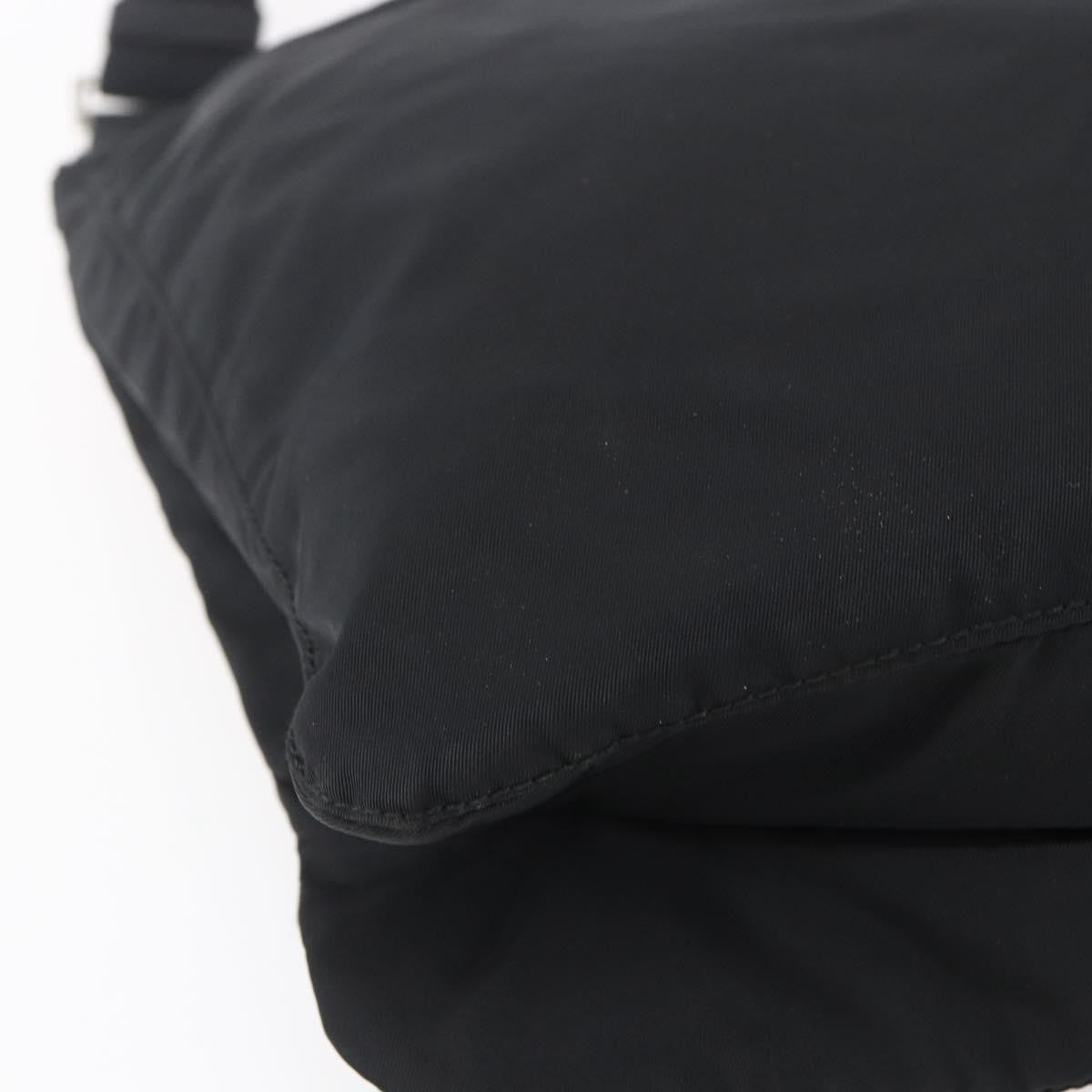 Prada Zip Messenger Quilted Tessuto, BLACK, NYLON, Shoulder bag