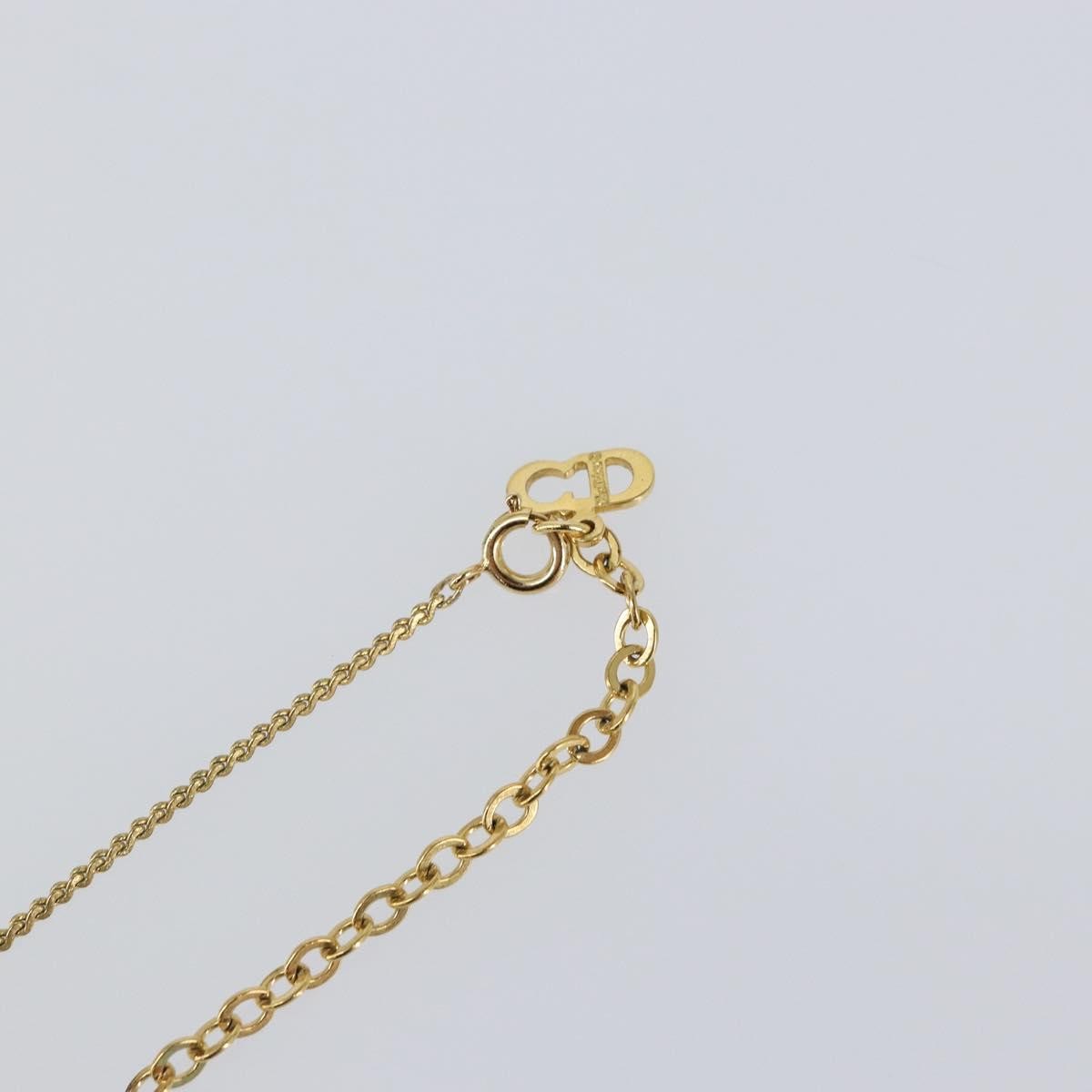 Christian Dior CD Pendant Necklace Metal and Crystals, GOLD, METAL, Necklace