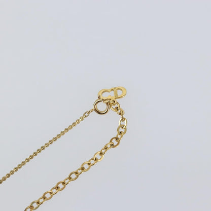 Christian Dior CD Pendant Necklace Metal and Crystals, GOLD, METAL, Necklace
