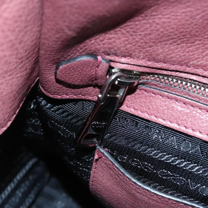 Prada Twin Pocket Convertible Tote Cervo Leather, PINK, LEATHER, Handbag