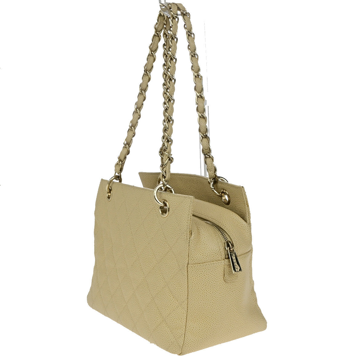 Chanel Petite Timeless Tote Stitched Calfskin, BEIGE, CALFSKIN, Shoulder bag