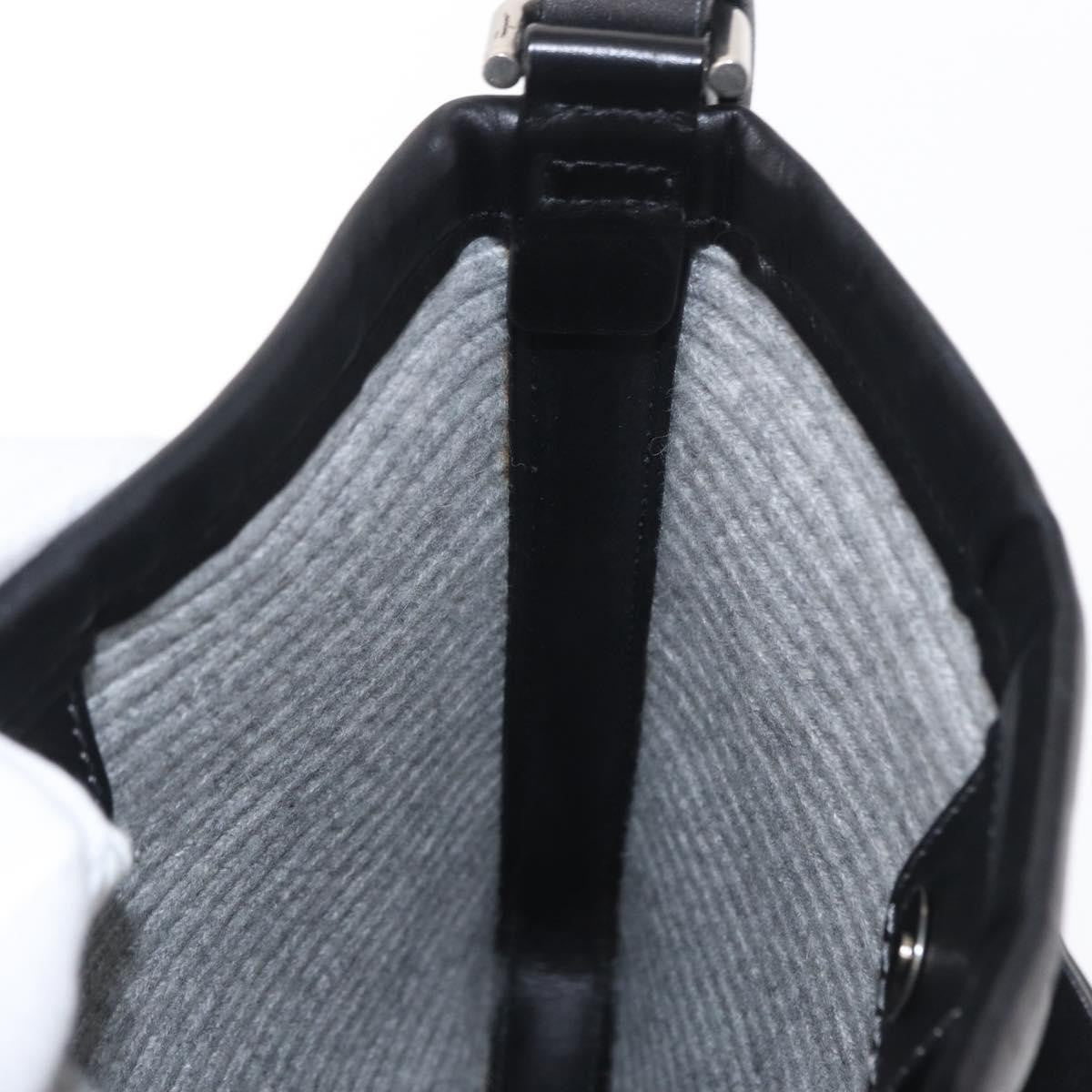 Salvatore Ferragamo Gancini Shoulder Bag Leather, BLACK, LEATHER, Shoulder bag