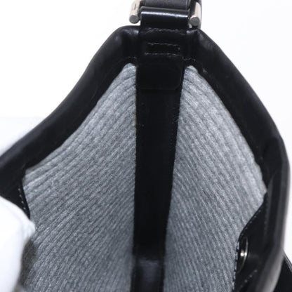 Salvatore Ferragamo Gancini Shoulder Bag Leather, BLACK, LEATHER, Shoulder bag