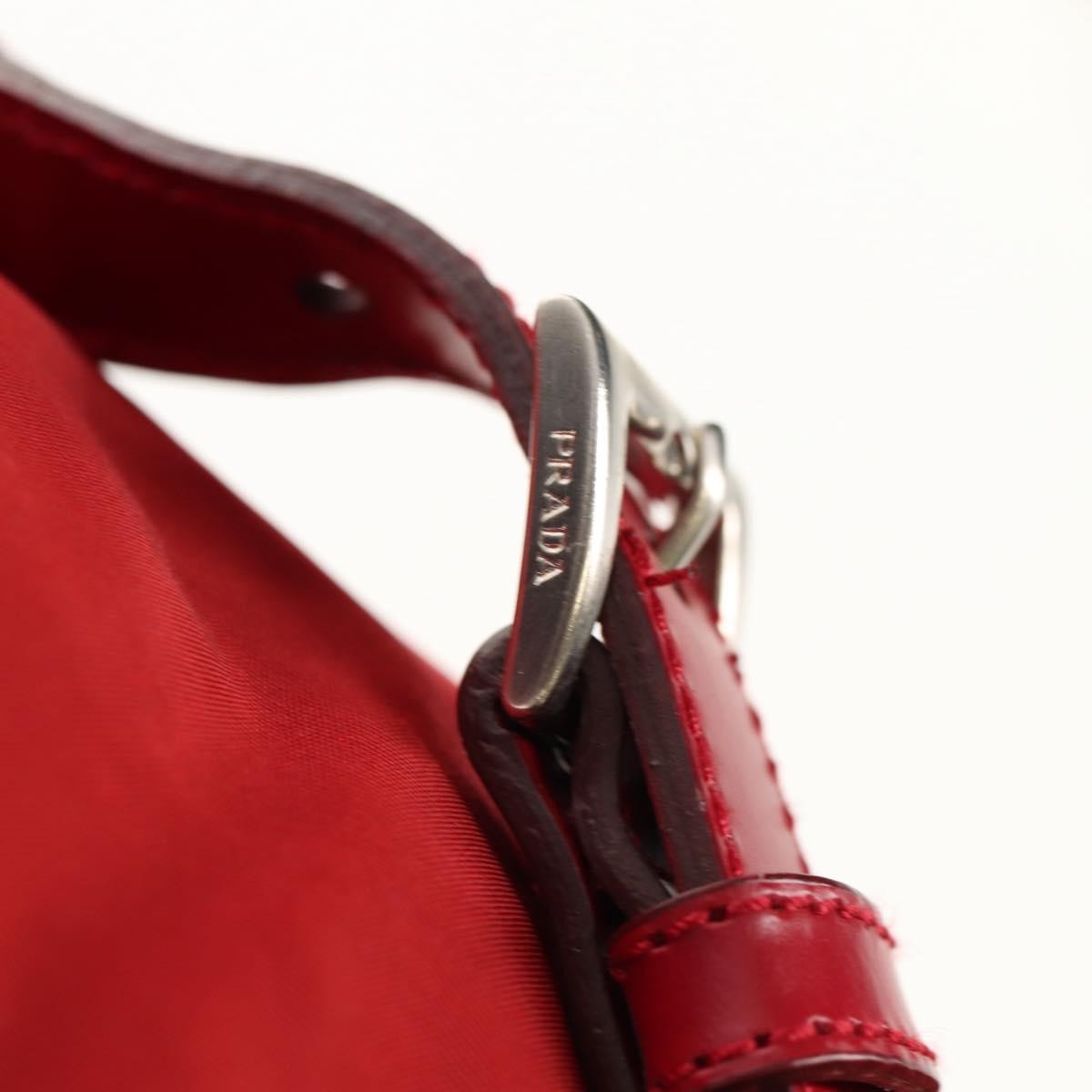 Prada Vela Double Front Pocket Backpack Tessuto with Saffiano Leather, RED, NYLON, Backpack