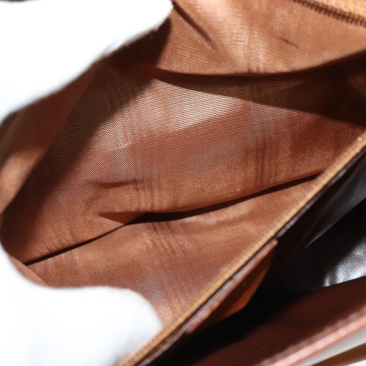 Celine Vintage Circle Logo Crossbody Bag Leather, BROWN, LEATHER, Crossbody bag