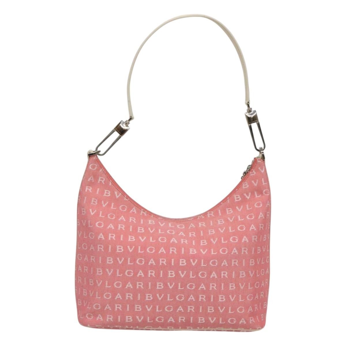 Bvlgari B.Zero1 Logomania Bag Canvas with Leather, PINK, CANVAS, Shoulder bag