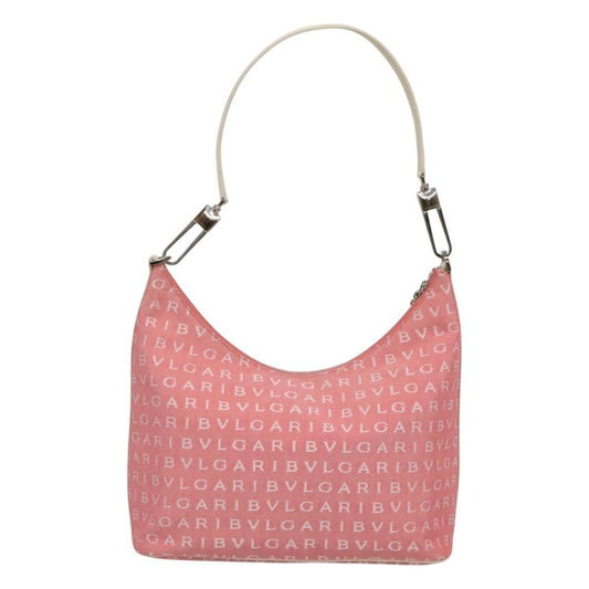 Bvlgari B.Zero1 Logomania Bag Canvas with Leather, PINK, CANVAS, Shoulder bag