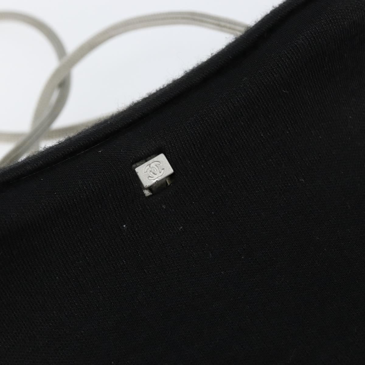 Chanel Millennium Shoulder Bag Jersey, BLACK, COTTON, Shoulder bag