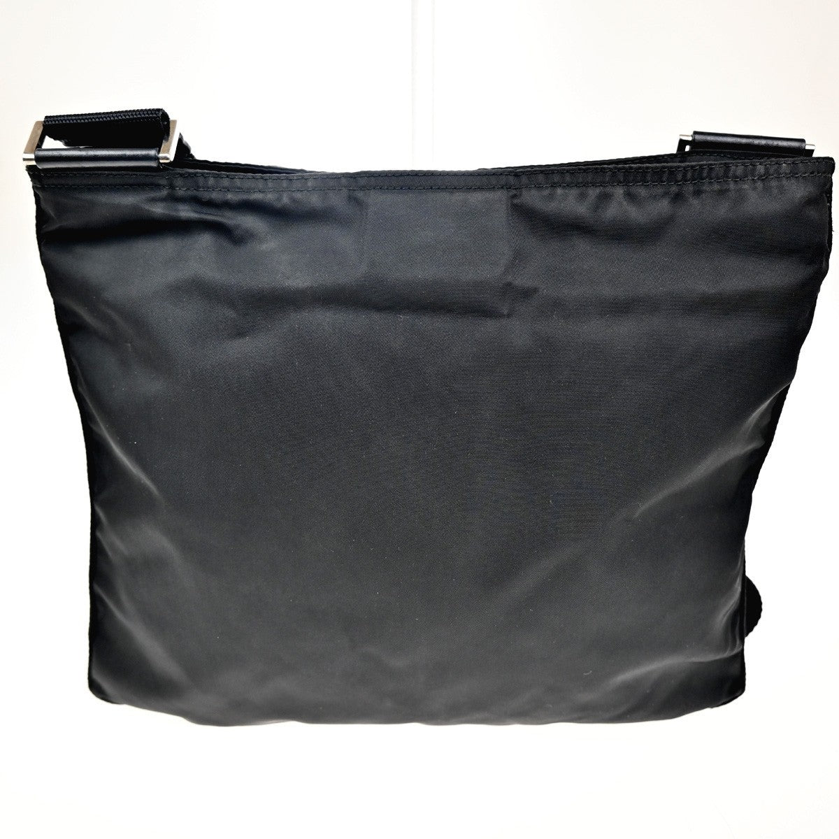 Prada Front Pocket Messenger Bag Tessuto, BLACK, NYLON, Shoulder bag