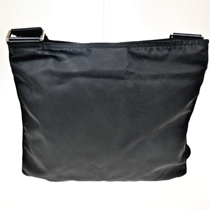 Prada Front Pocket Messenger Bag Tessuto, BLACK, NYLON, Shoulder bag