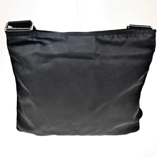 Prada Front Pocket Messenger Bag Tessuto, BLACK, NYLON, Shoulder bag