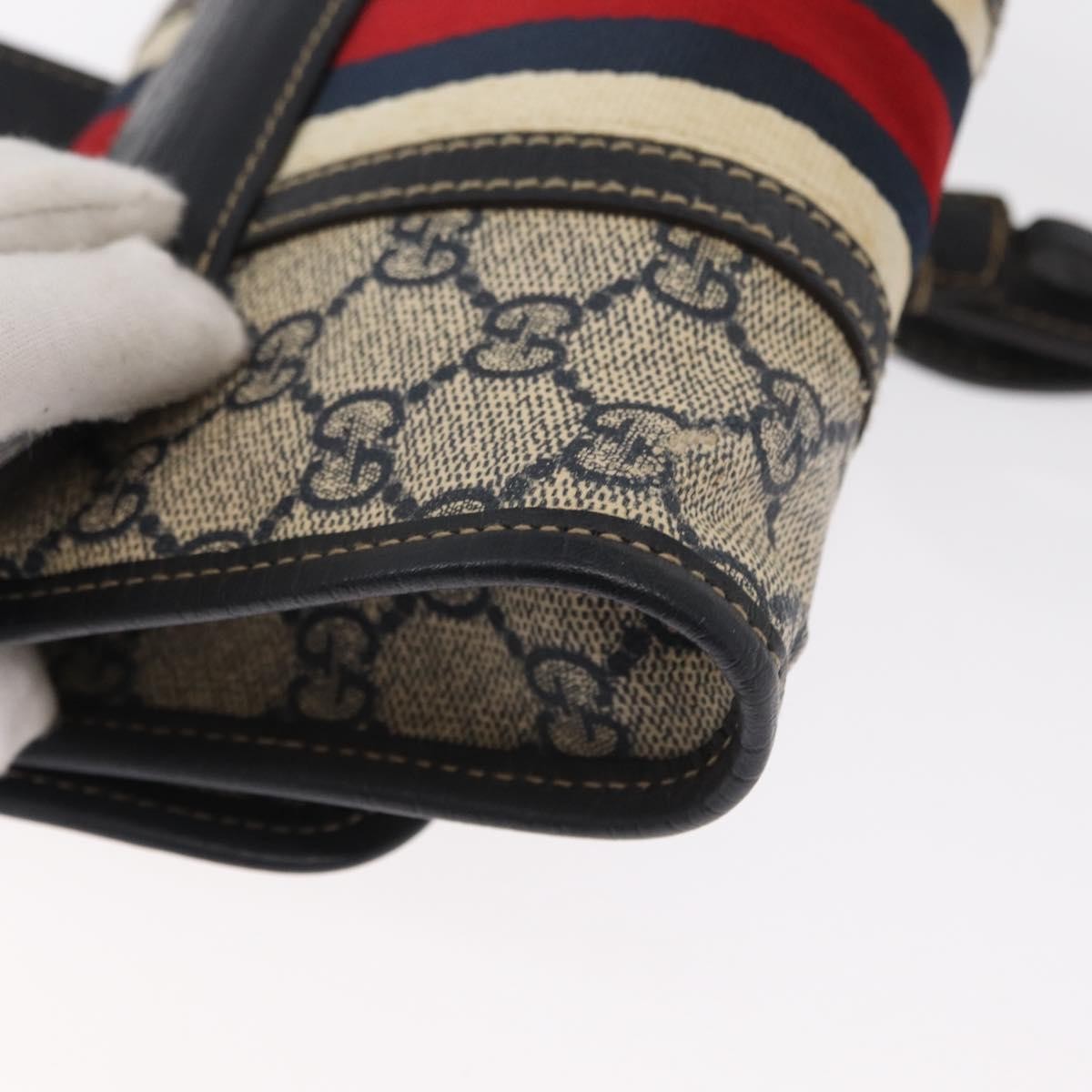 Gucci Vintage Web Belt Bag GG Coated Canvas, NAVY, PVC, Clutche & pouche