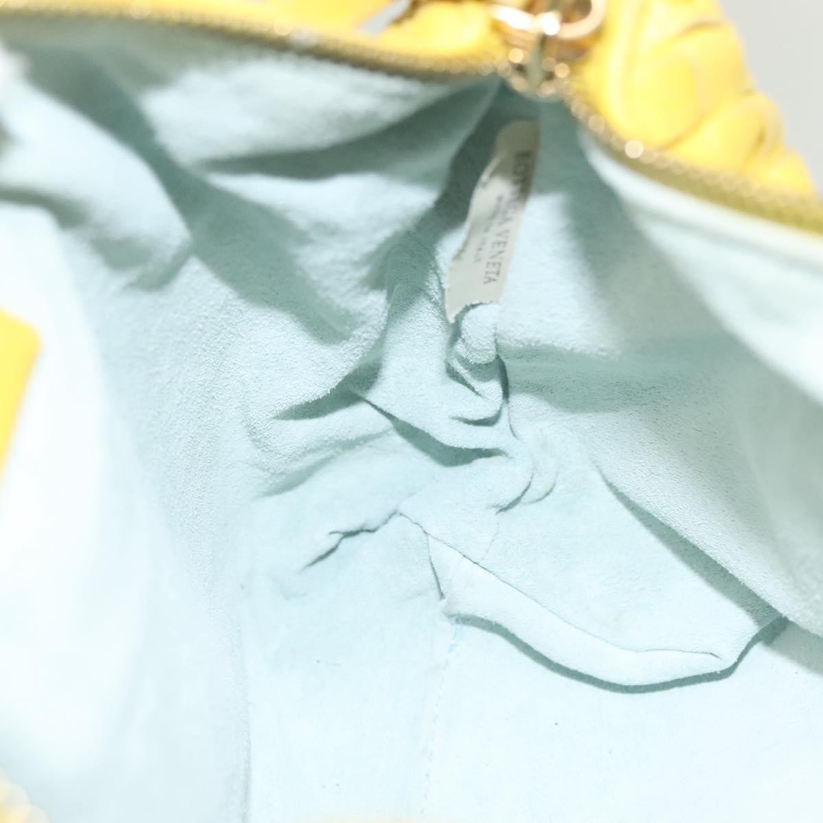 Bottega Veneta Wallace Shoulder Bag Intrecciato Nappa, YELLOW, LEATHER, Clutche & pouche