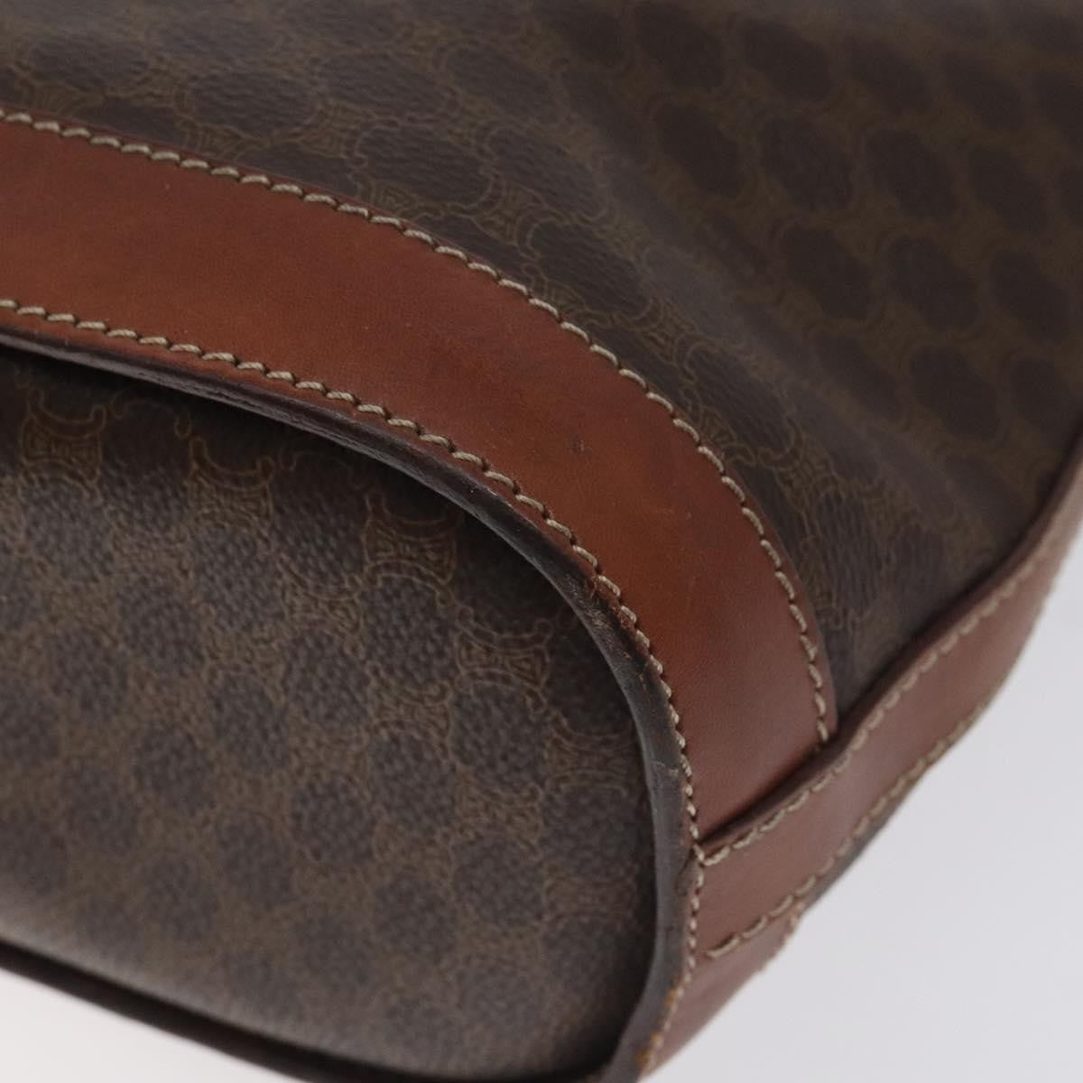 Celine Vintage Macadam Handbag Canvas, BROWN, CANVAS, Handbag