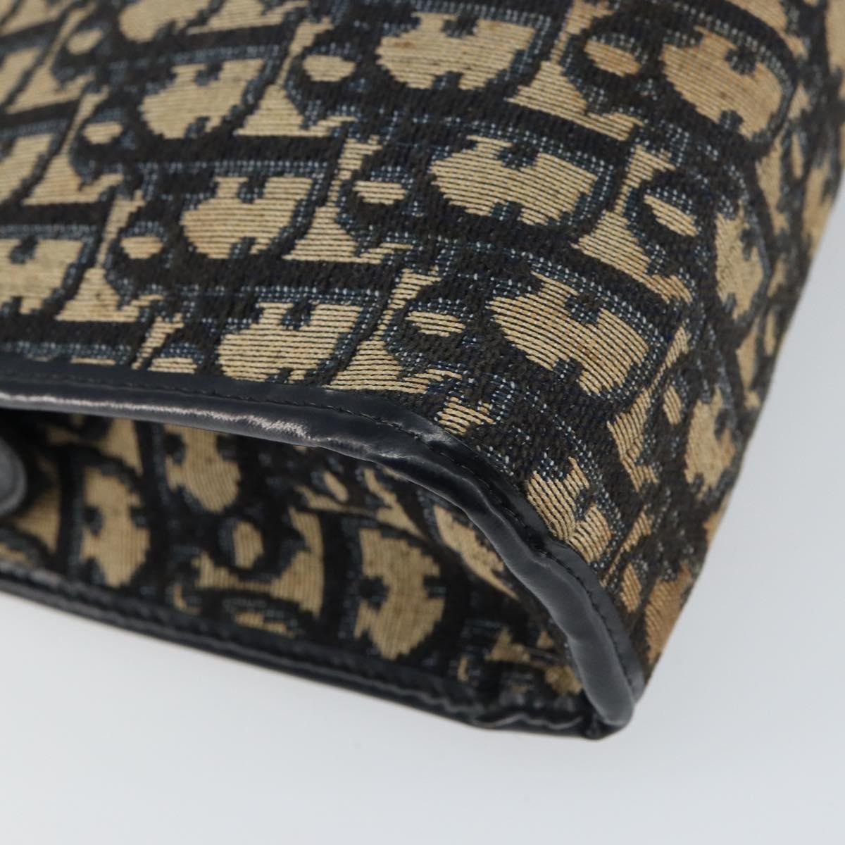 Christian Dior Vintage Trotter Shoulder Bag Canvas, NAVY, CANVAS, Shoulder bag