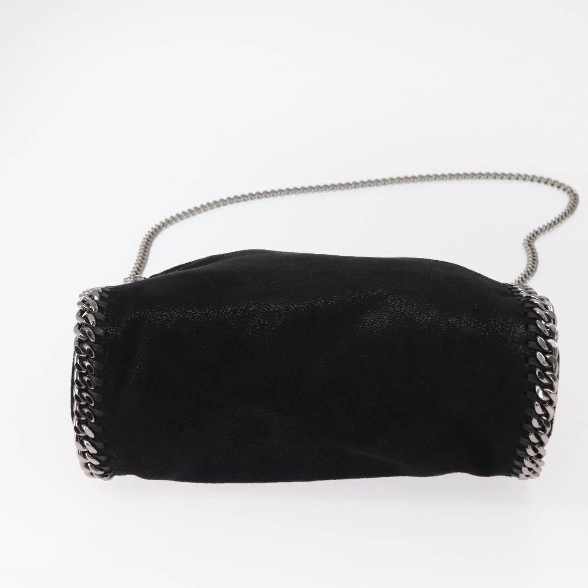 Stella McCartney Falabella Fold Over Crossbody Bag Shaggy Deer, BLACK, POLYESTER, Shoulder bag