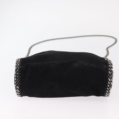 Stella McCartney Falabella Fold Over Crossbody Bag Shaggy Deer, BLACK, POLYESTER, Shoulder bag