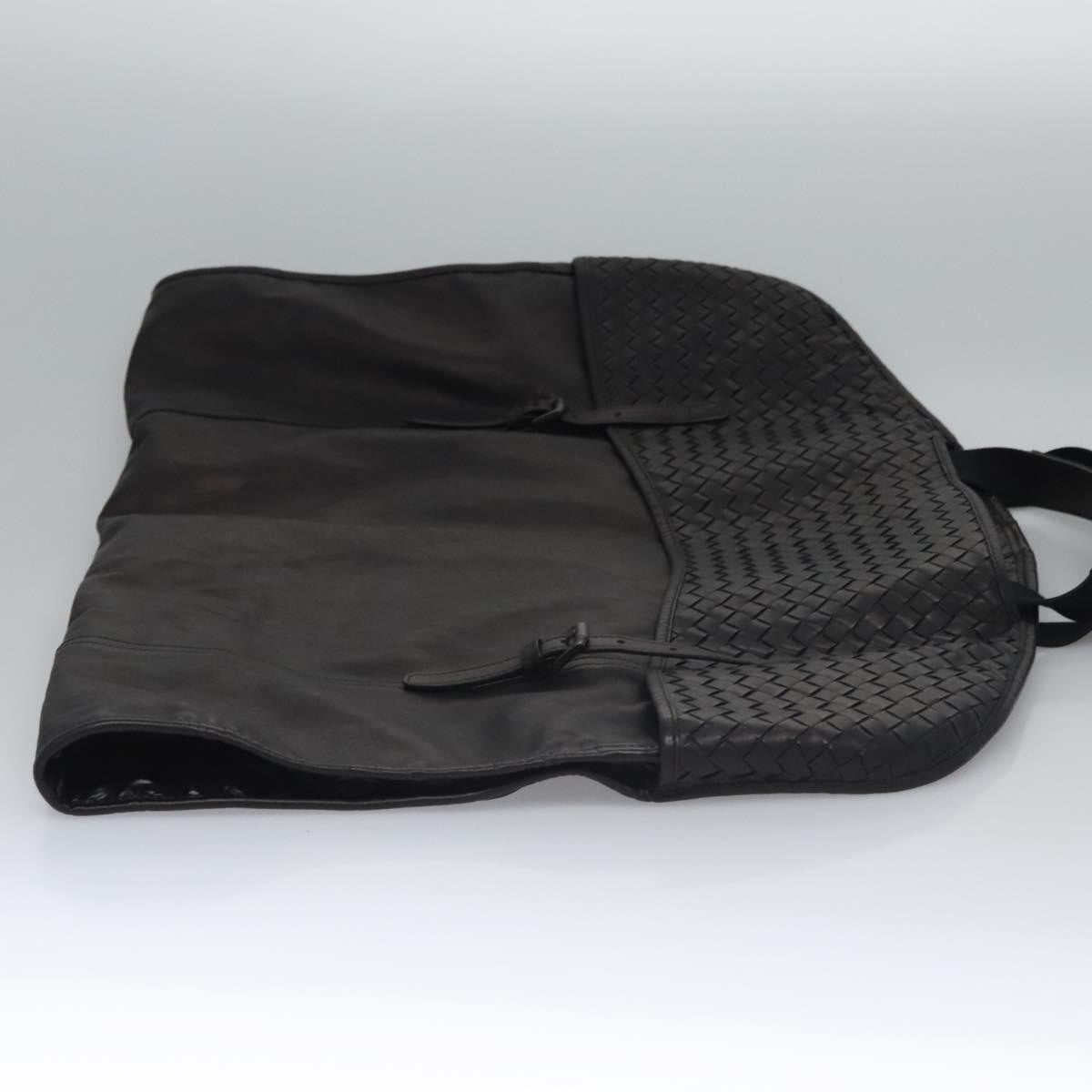 Bottega Veneta Garment Cover Canvas with Intrecciato Detail, BLACK, LEATHER, Travel bag