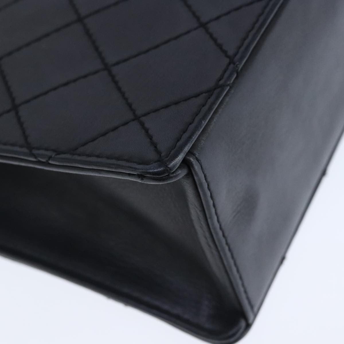 Chanel Vintage CC Turnlock Satchel Leather, BLACK, LEATHER, Handbag