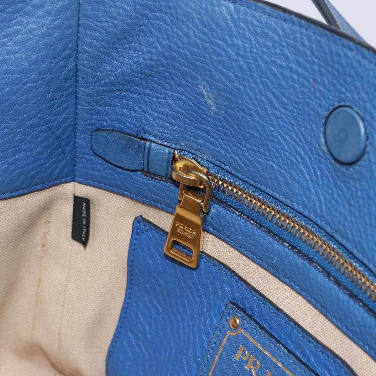 Prada Tote Vitello Daino Vitello Daino, BLUE, LEATHER, Tote bag